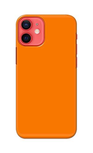 Image of Plain Orange Hard Back Case Cover for Apple iPhone 12 / iPhone 12 Pro (6.1 inch), A2403, A2172, A2402, A2407 Back Cover -(J5) VNS2229