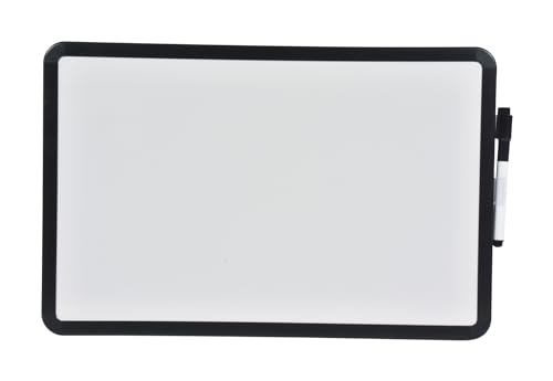 School Smart Dry Erase Board with Marker, Black Frame, 11 x 17 Inches