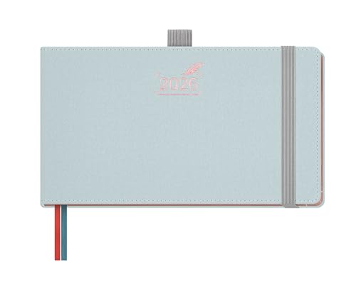 BEZEND Pocket Diary 2026 Landscape Week to View Slim 9 x 16.5 cm, Small 2026 Weekly & Monthly Planner with Hourly Time Slots, Rose Gold Paper Edge, PU Leather Hardback, Dutch Blue