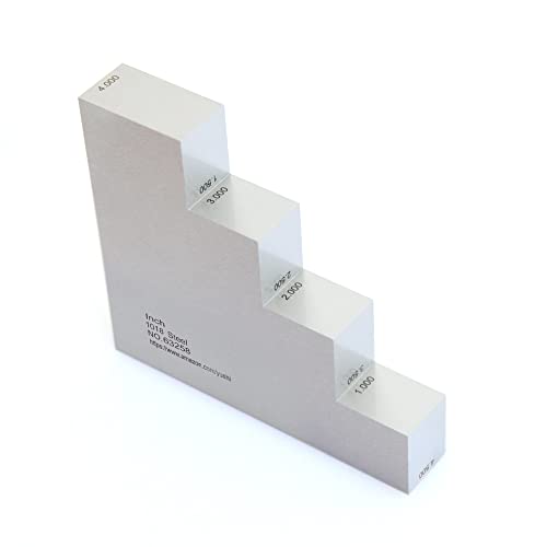 YUSHI Tipsy Step Calibration Block 1018 Carbon Steel 1.0, 2.0, 3.0, 4.0" and 1.5", 2.5", 3.5",4.5" for Thickness and linearity Calibration in UT