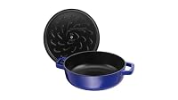 STAUB Schmorpfanne, Chistera Bräter, 28 cm, 3,7 L, Induktionsgeeignet, Aroma-Regen, Made in France, Dunkel-Blau – Ansicht 3