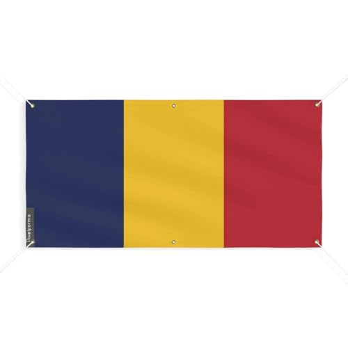 Drapeau du Tchad 130x260cm pour fixation verticale stable sur mât