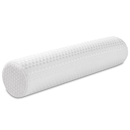 NGOZI Almohada Cilíndrica Cervical para Cuello, Cojin Cilíndrica de 45x13 cm Espuma de Memoria, Cojín Lumbar y Cojín de Rodillas, Cojin Rulo Reposacabezas, Blanco