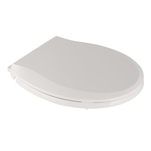 Toilet Seat Round Toilet Seat Cover Biscuit Color Soft Close PP Toilet Seat for Bathroom, Durable and Easy to Clean