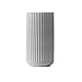 Produktbild DANMARK LYNGBY Lyngbyvase aus Porzellan, hohe Vase mit Rillen, Zylinder Blumentopf in Hellgrau, 20.5cm