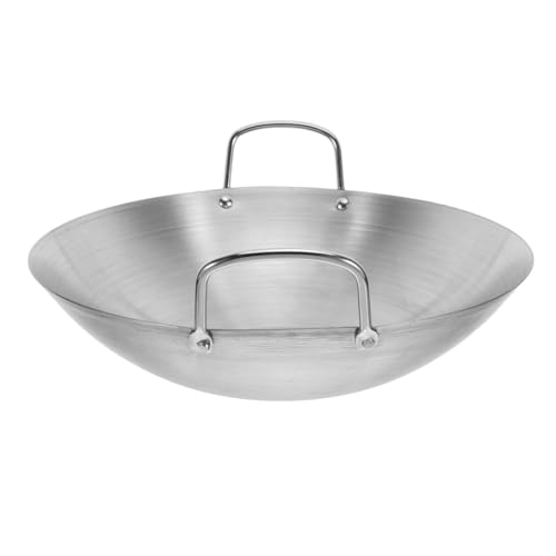 Wok de acero inoxidable con doble asa y gran capacidad