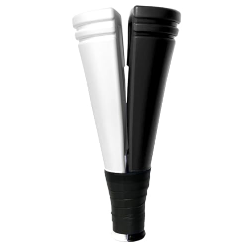 プロモショップ クラップメガホン 11色から選べる 白と色組み合わせ 28.5cm 2色組み合わせ 日本製 (左側:白, 右側:黒)