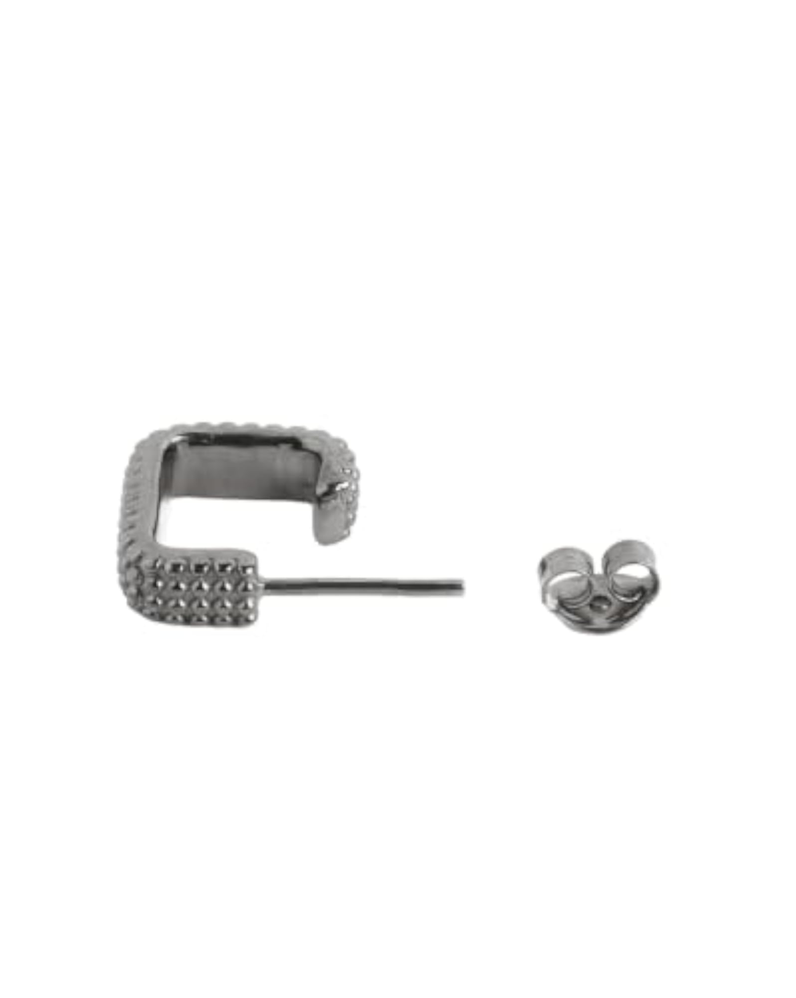 Men's Rhodium Oxidised Earring, Vintage Style