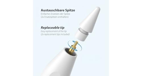 Lmp Digipen Compatibile Con Ipad - Palm Rejection, Sensibilità Tilt, Magnetico, Senza Bluetooth, 14H Autonomia, Led Batteria, 2 Punte Di Ricambio, Cavo USB-C Incluso – Bianco - 10