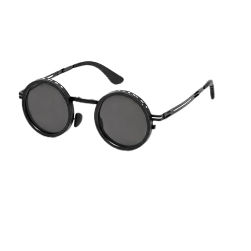 Image of Adjustable Tint Sunglasses, 1-9 Gear Adjustable Polarized Sunglasses with ND Filter Lenses, Round Black Lens for Men & Women, UV Protection for Driving, Fishing, and Outdoor Use.