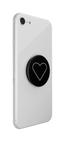 PopSockets: PopGrip Expanding Stand and Grip with a Swappable Top for Phones & Tablets - White Heart Black