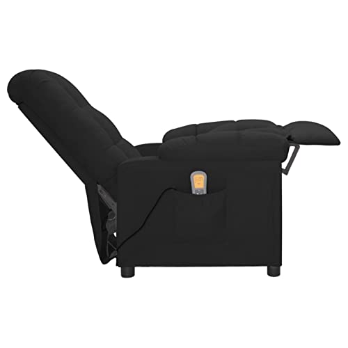 Gecheer Massage Recliner, Fabric Recliner Chair Sofa With Massage, Adjustable Massage Armchair Reclining Chair Furniture For Back, Lumbar, Legs With Side Pockets - Black #TOP2