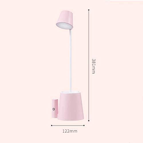 Lampe de table pour travail de bureau LED flexible avec pot à crayons rose - 4