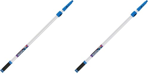 Image of Unger Professional Connect & Clean 3'-6' Aluminum Telescopic Extension Pole with Locking Cone & Quick-Flip Clamp - Compatible with Cleaning Tool Attachments, Window Cleaning & Dusting Tool (Pack of 2)