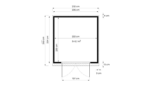 Alpholz Gartenhaus Holz Gerätehaus Unterstand WoodlinePent Rhombus Pulto | Material: Fichte | Mit Pultdach und modernen… – Bild 7