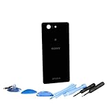  Coque arrière pour smartphone Sony Xperia Z3 Compact Noir pré-collé