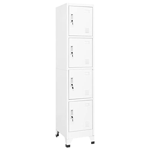 Festnight Armadietto con Serratura Mobiletto da Esterno Armadietto Metallo Armadietto delle Chiavi Armadietti Spogliatoio Metallici Bianco 38x45x180 cm in Acciaio