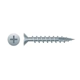 FASTENPOWER #8 X 1-1/4' Wood Screws Flat Head Particle Board Screws Type 17 Point w/Nibs Steel Zinc Coated Screws for Particle Board, MDF, Cabinet Hinges, Furniture, Indoor Woodworking, 2 LB/Pack