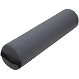 ForPro Full Round Bolster Pillow, Cool Grey, Oil and Stain-Resistant, for Massage and Yoga, 6" R x 26" L