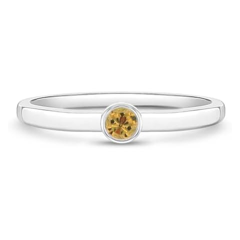 925 Sterling Silver Yellow Birthstone Ring for Girls Cover