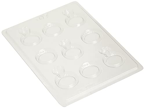 CybrTrayd Chocolate Candy Mold – Engagement/Wedding Ring – 9 Cavities 1-3/4” x 2-1/2” x 3/8” – For Candy, Cookies, Chocolate, Soap & Plaster – Includes Instructions