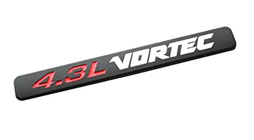 Image of SSDD 2pcs 4.3L Vortec Emblems Hood 4.3 L Engine Badge 3D Decal Replacement for Silverado Z71 Gmc Sierra (Black /White), CH-4.3L Vortec