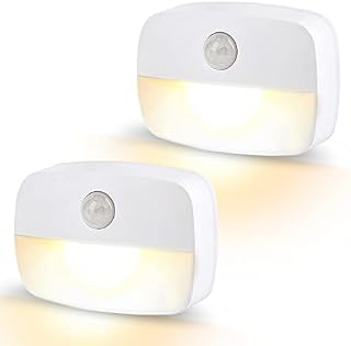 Led Night Light, 2 Pack Motion Sensor Lights Indoor, Stick On Night Light by Battery Powered, Kids Night Light Bedroom, Automatic ON/Off Light for Stair, Hallway, Closet, Kitchen,Cupboard, Warm White