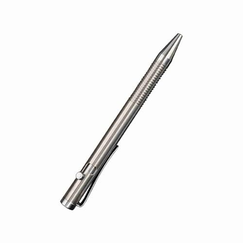 Dioche Action Pen, Alloy Ballpoint Pen, Retractable, Everyday Carry (Silver) - Image 2