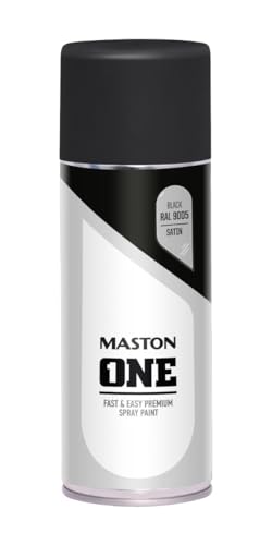 MASTON ONE - Spray Paint - Silk Gloss - Black (RAL 9005) - 400ml