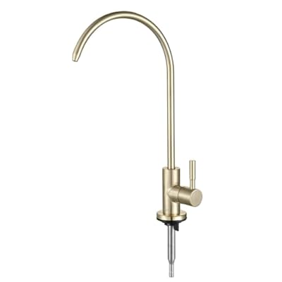 Pickwe RO Water Filter Faucet Non-Air-Gap Drinking Water Beverage Faucet for Reverse Osmosis Systems Water Filtration System 304 Stainless Steel (Brushed Golden)