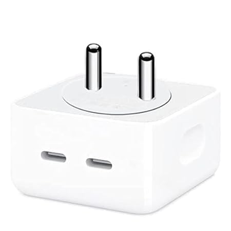Original 35W Dual PD 3.0 GaN USB-C Port Compact Power Adapter Plug Fast Wall Charger Adapter Compatible for iPhone, iPad, AirPods, MacBook Air (with Lightning & Type C(MDH-229)