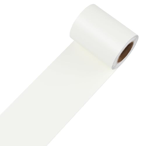 Decotalk Cenefas Adhesivas Baño Crema Beige 7.6X600cm Borde del Papel Pintado Autoadhesivo Cocina Beige Frisos de Papel Pintado para Espejos Dormitorio Salon Cocina Vinilos Adhesivo para Muebles