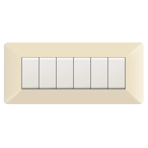 Plaque Bticino Matix 6 modules ivoire pour interrupteur et prise de courant moderne - 3