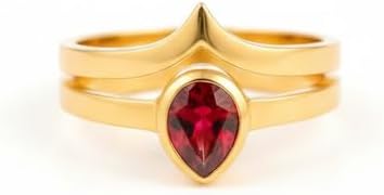 Garnet Gemstone Gold Plated And Sterling Silver for Stone Band Wome Ring Handmade Jewelry GMR67