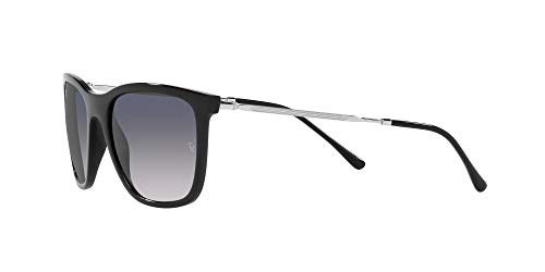 Image of Ray-Ban Unisex Sunglasses Black Frame, Blue /Grey Lenses, 56MM