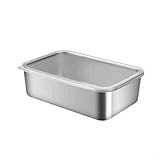 Pumixiy Lonchera cuadrada de acero inoxidable con tapa, recipiente hermético para almacenamiento de alimentos para preparación de comidas, apilable a prueba de fugas, recipientes aptos para horno y