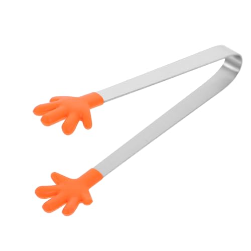 PHENOFICE Pinza Mini in Acciaio Inossidabile Con Rivestimento in Silicone Antiscivolo Per Cubetti Di Ghiaccio Zollette Di Zucchero e Alimenti Accessorio Pratico Per Cucina Compatta e Portati