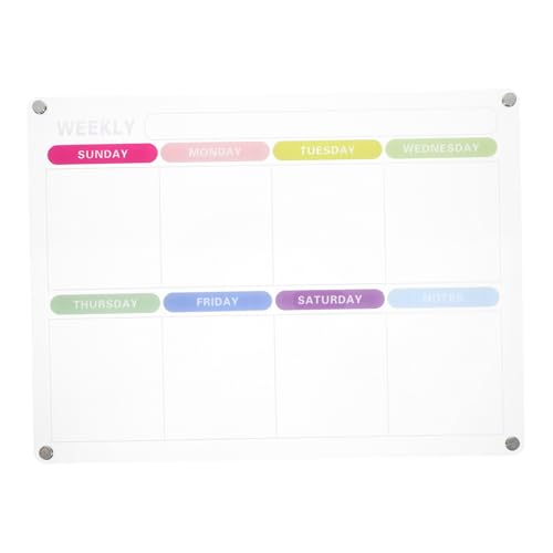 HORIALENCE Tablero Magnético Acrílico de Borrado Seco para Refrigerador Planificador Transparente de Pizarra Reutilizable para Notas y Mensajes el y Oficina