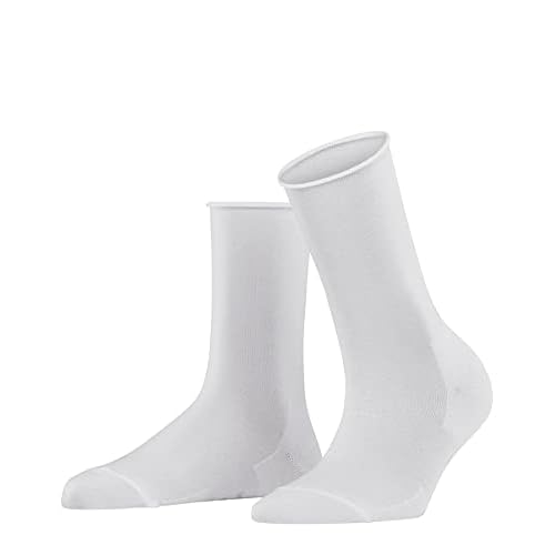 FALKE Unisex Run Ergo Unisex Baumwoll Strümpfe Einfarbig 1 Paar Socken, Weiß (White 2000), 51-52 EU