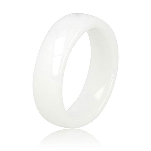 My Bendel - stylischer 6 mm breiter Ring - weiß- Keramikring für Frauen - Ring ist unzerbrechlich und verfärbt Sich Nicht - Bleibt glänzend und krazt Nicht - mit Luxuriösen Geschenkverpackung Cover