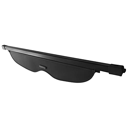 Ikon Motorsports, Cargo Cover Compatible With 2011-2021 Jeep Grand Cherokee,2022 Jeep Grand Cherokee Wk, Black Vinly+Aluminum Rod Tonneau Cover Retractable #TOP5