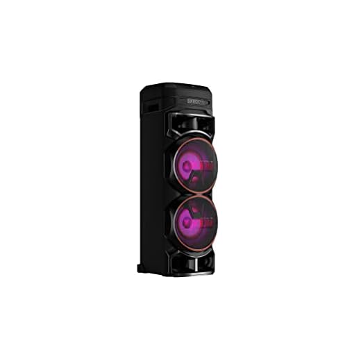 LG, Enceinte Bluetooth Puissant, PartyBox, Karaoke, Grosse Enceinte Bluetooth Lumineuse, XBOOM, Portable à roulettes, Enceinte Bluetooth Portable Exterieur, Multi Bluetooth et Application, RNC9, Noir