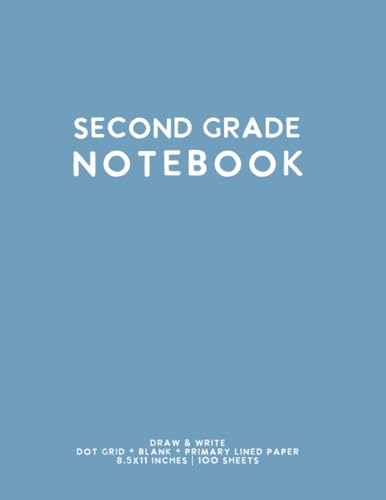 Second Grade Notebook: Light Blue Softcover Primary Composition Journal