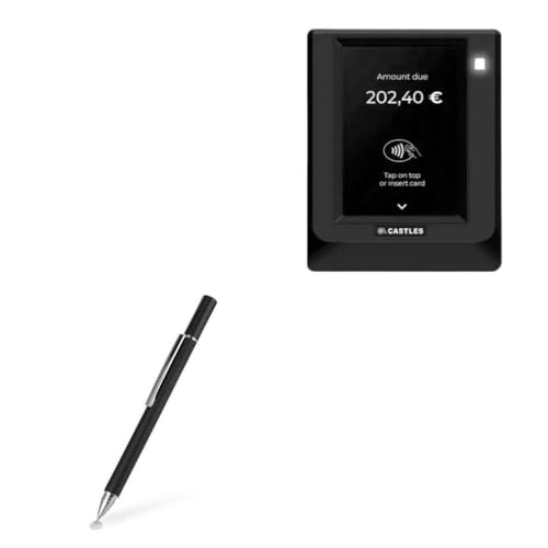 BoxWave Stylus Pen Compatible with Castles U1C - FineTouch Capacitive Stylus, Super Precise Stylus Pen - Jet Black