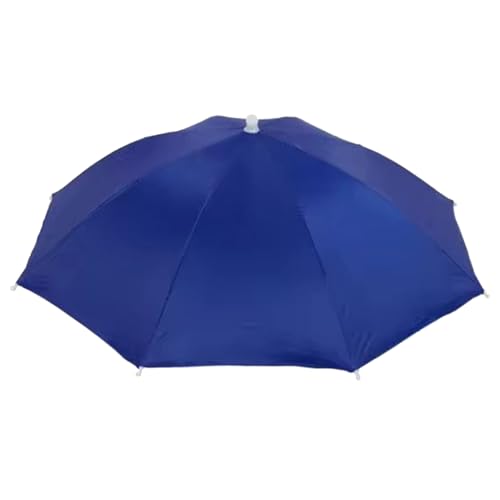 Biniveil Guarda-sol para a cabeça, chapéus guarda-chuvas para festas, acessório dobrável ajustável proteção UV unissexo adulto infantil atividades exteriores praia campismo caminhadas jardinagem, Azul