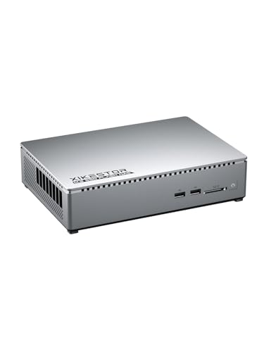 XikeStor FS5104DH - Servidor NAS All-Flash para almacenamiento en la nube privada, 4 ranuras M.2, 4 puertos de 10 GbE (2 RJ45 y 2 SFP+) | Procesador Intel i5-12450H | 16GB DDR5 RAM | Sin OS