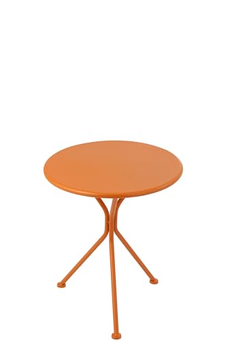 J-Line Table de Jardin Tripod Rond - métal - Orange - Small