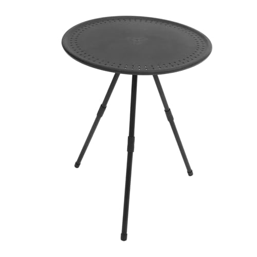 DECOMELODY Tavolo Pieghevole da Campeggio Rotondo Piccolo, Struttura Rinforzata Piano Ispessito, Altezza Regolabile, Portatile per Picnic, Barbecue e Attività All’aperto