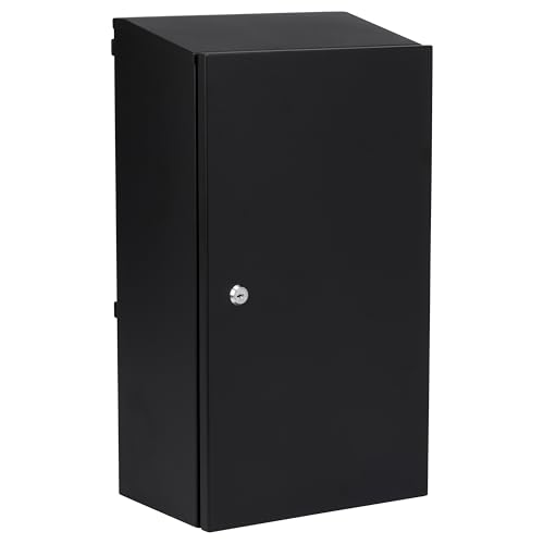 Burg-Wachter MB25BK Secure Steel Gate and Railings Postbox, Black, Large
