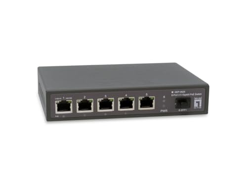 Commutateur réseau switch Ethernet 6 ports 2.5 GbE LevelOne GEP-0625 avec PoE+ 57W